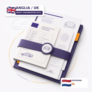 Pakiet tłumaczeń dokumentów samochodowych z Anglia / UK z dokumentami odprawy celnej z Holandii
